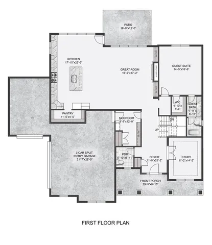 a picture of a bench in a white building