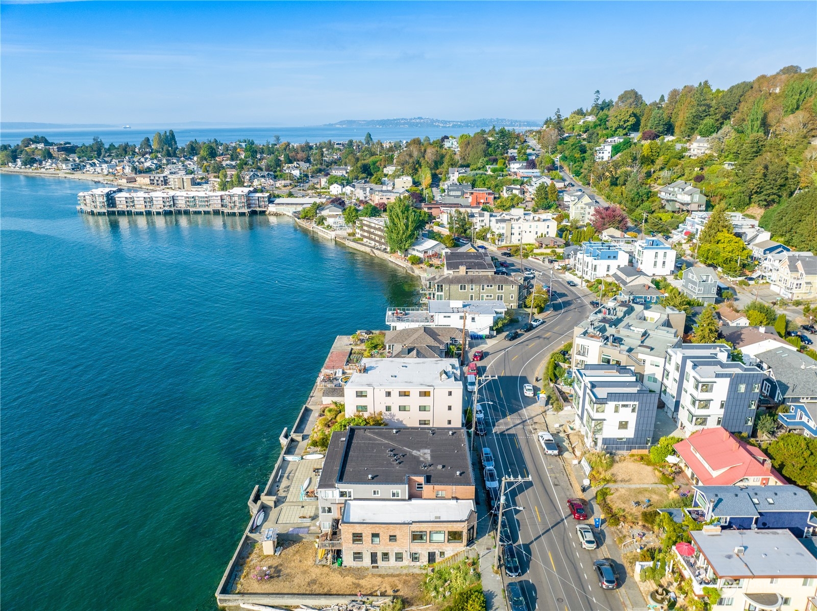 4027 Beach Drive Southwest Seattle, WA 98116 - Photo 9 of 15 an aerial view of a house with a lake view