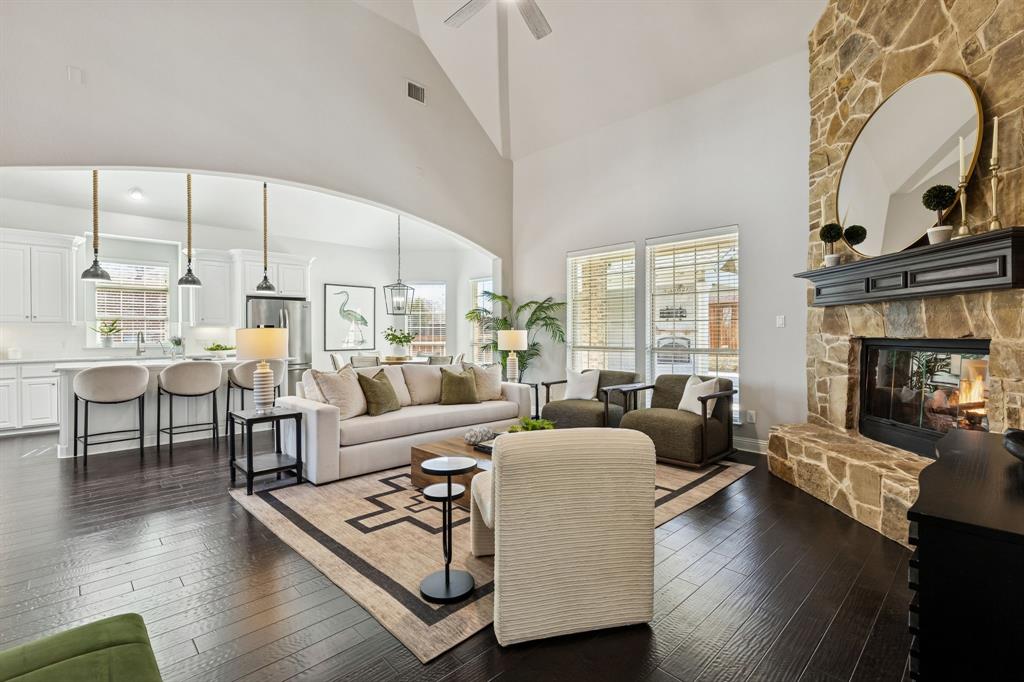 2816 Mona Vale Road Trophy Club, TX 76262 - Photo 9 of 40 a living room with furniture fireplace and a large window