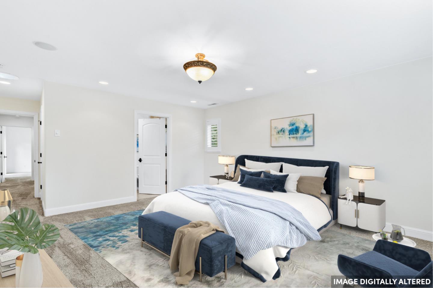 3373 Allred Lane Soquel, CA 95073 - Photo 14 of 31 a bedroom with a bed and a potted plant