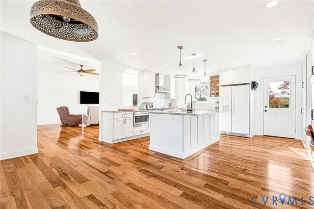 a view of kitchen and living room