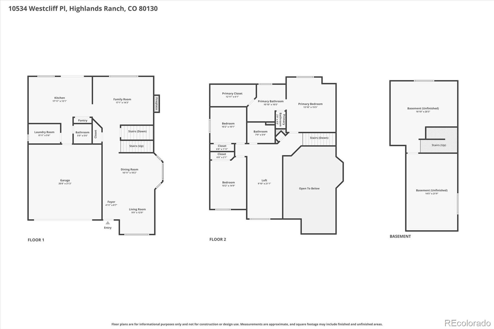 10534 Westcliff Place Highlands Ranch, CO 80130 - Photo 37 of 38 a picture of a floor plan