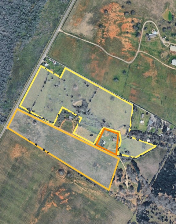 134 Prairie Lane Elgin, TX 78621 - Photo 5 of 5 Approximate lot lines:
Yellow - R13809 29 acres
Dark Yellow R13811 15 acres
Orange R13807 2 acres
