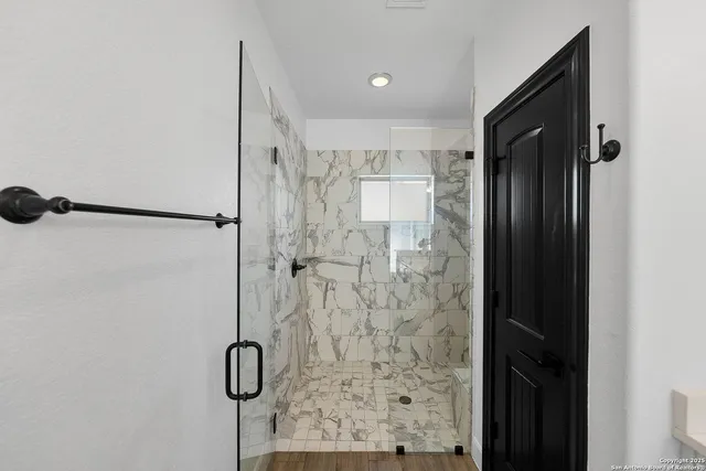 a bathroom with a shower