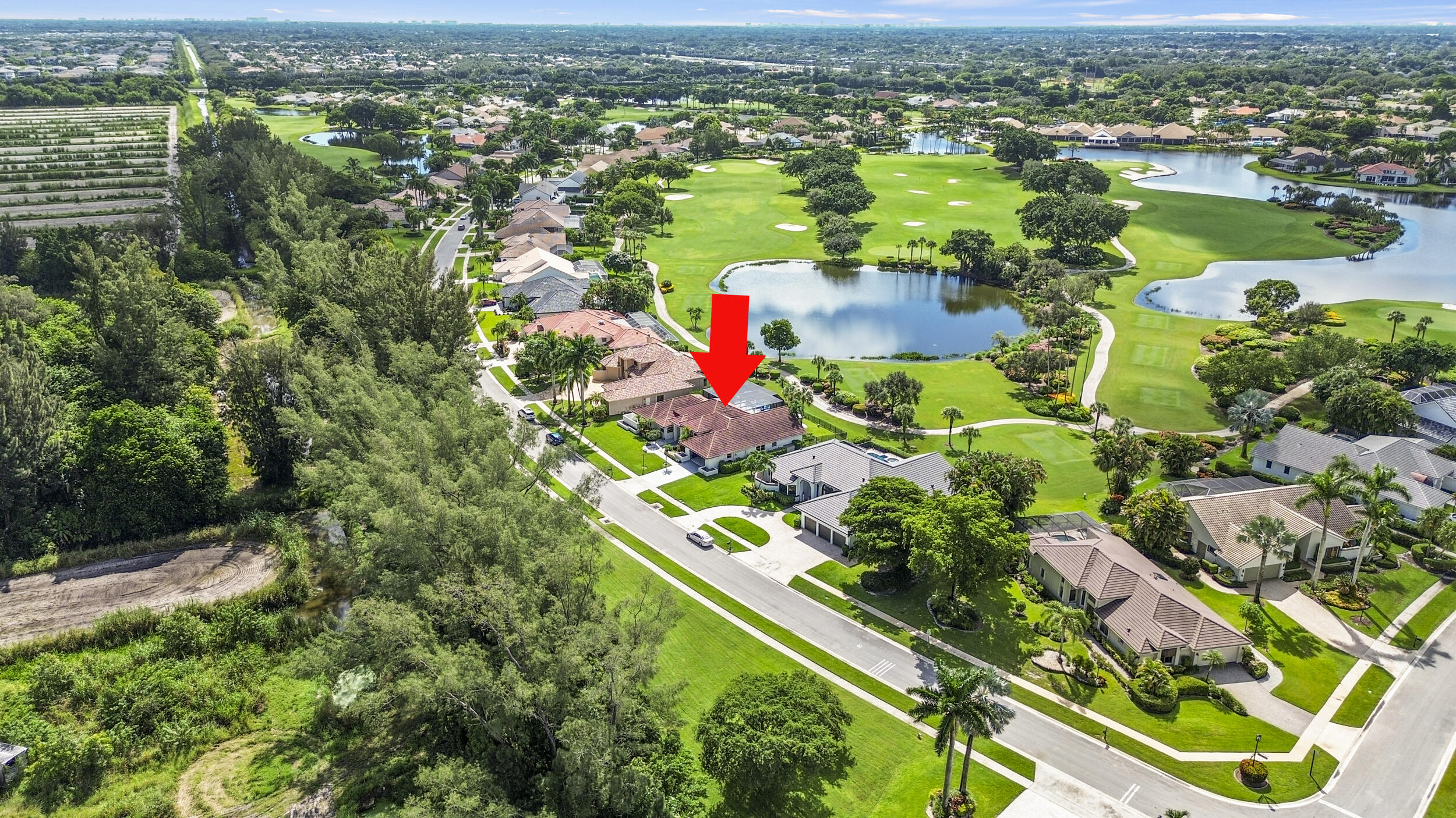 10431 Stonebridge Boulevard Boca Raton, FL 33498 - Photo 47 of 53 an aerial view of residential houses with outdoor space and covered with swimming pool