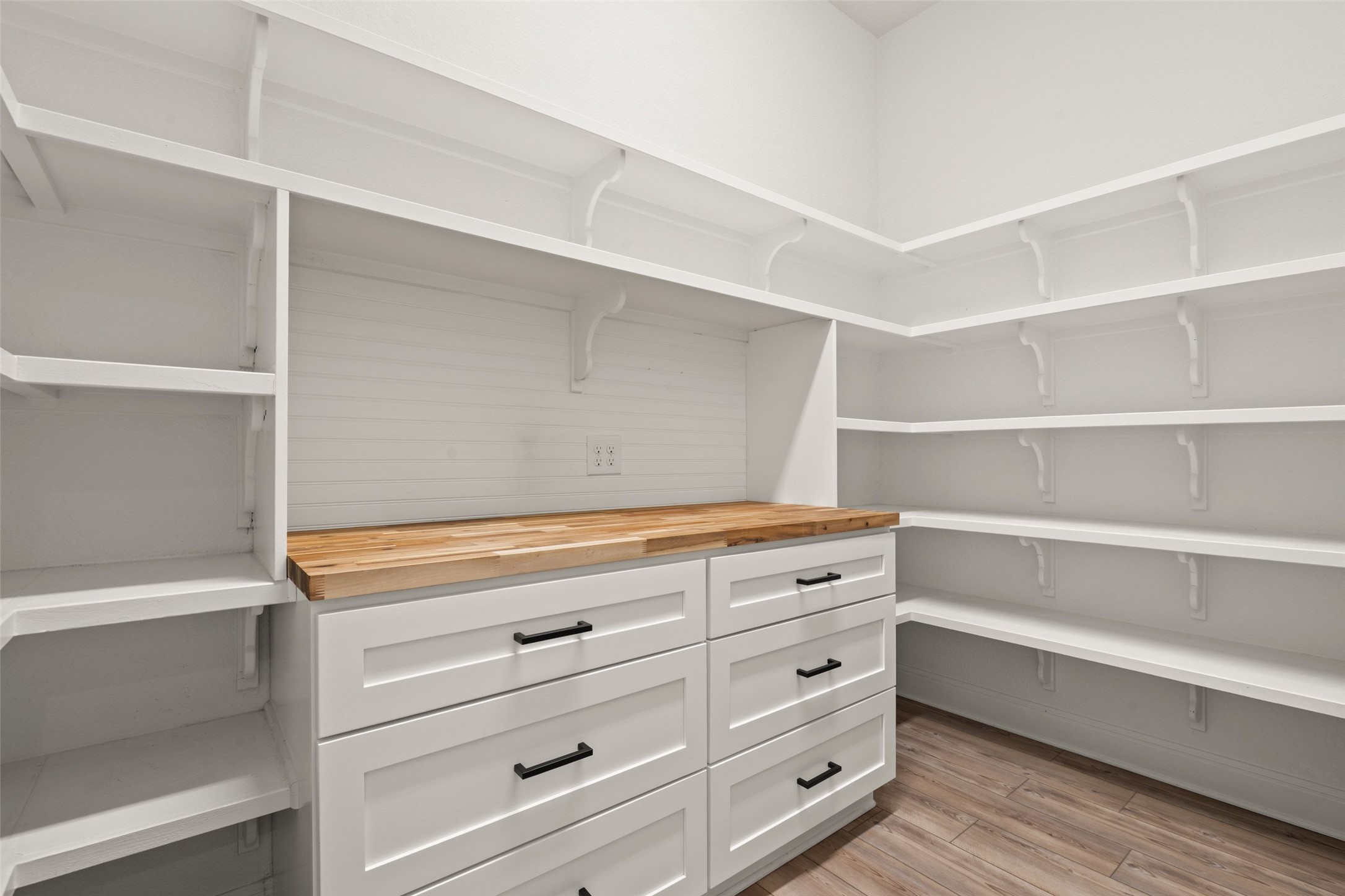 5420 Destination Way Jonestown, TX 78645 - Photo 15 of 39 Great-sized walk in pantry with upgraded butcher block counter and upgraded drawers for more storage.