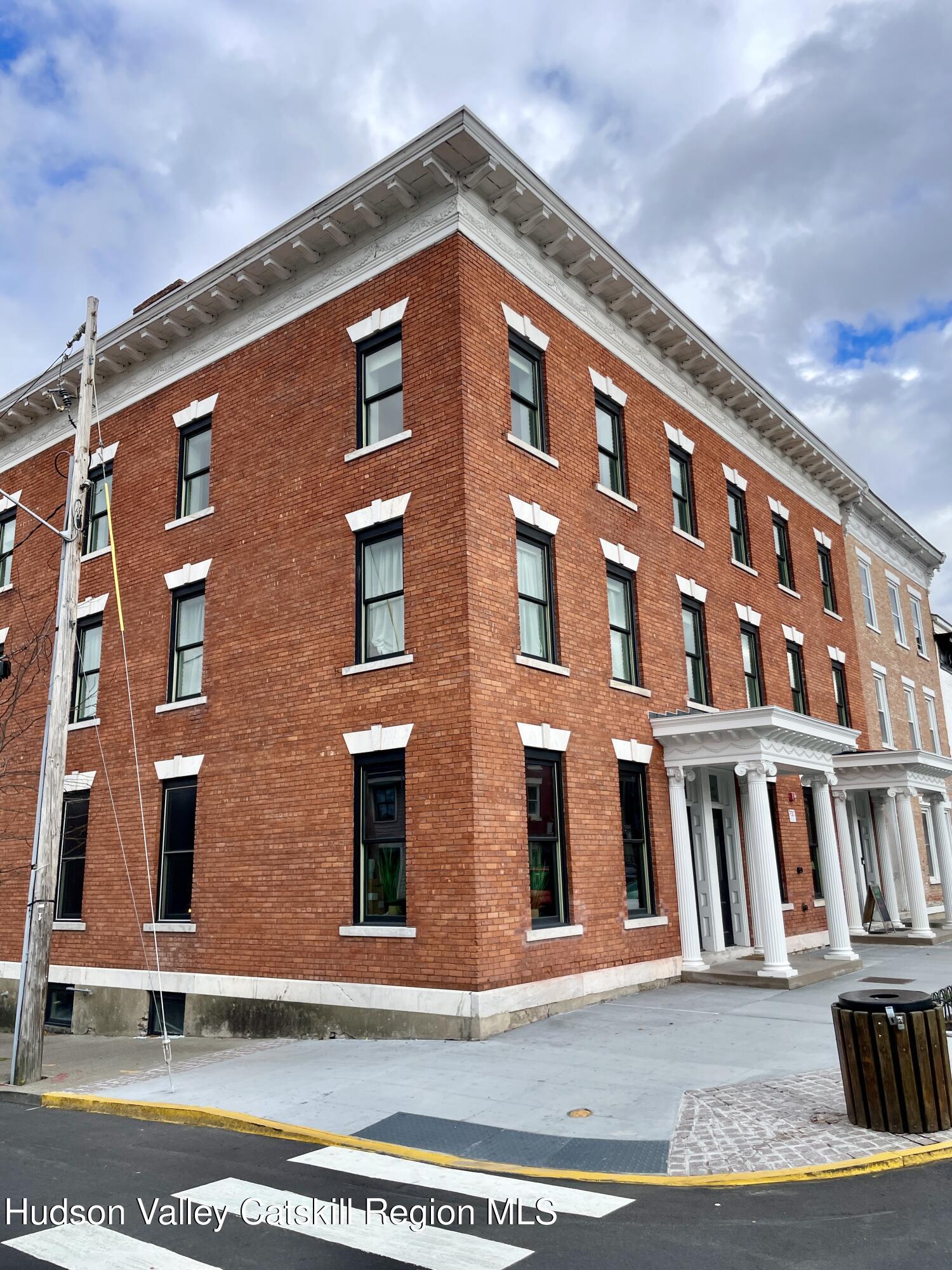 a front view of a building