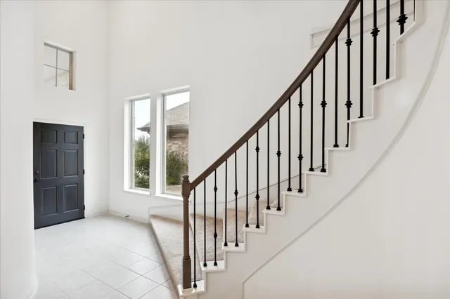 a view of an entryway with staircase