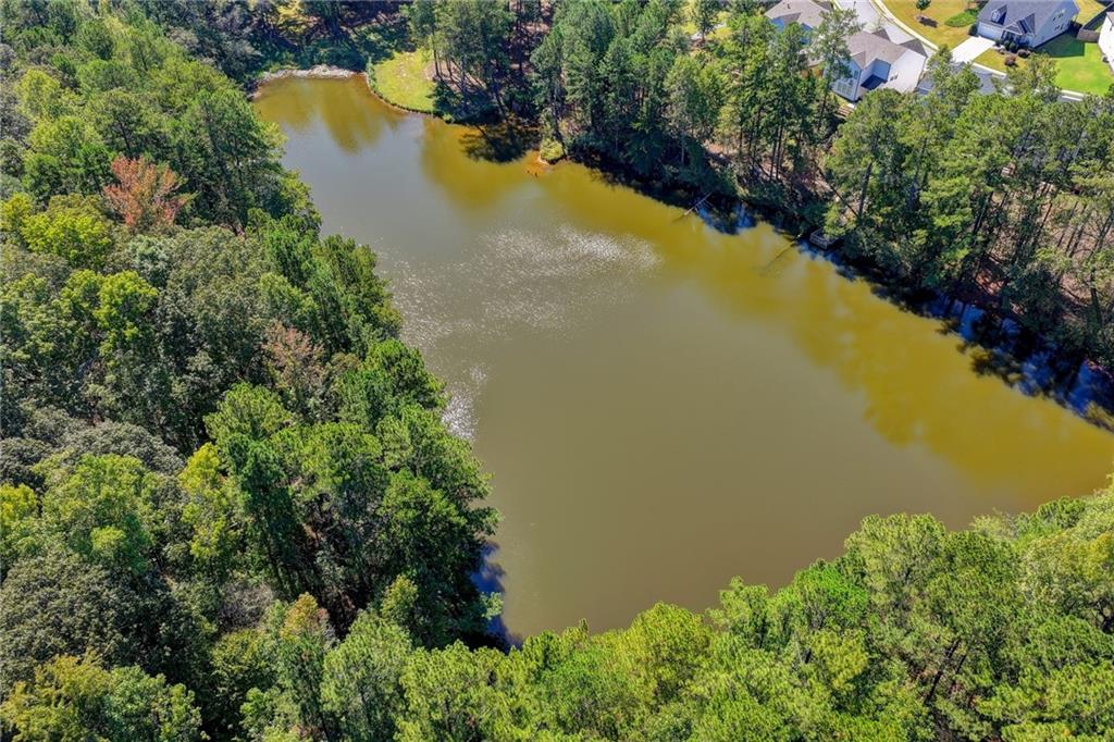 1031 Riverside Road Sugar Hill, GA 30518 - Photo 2 of 109 an aerial view of lake residential house with swimming pool and trees all around