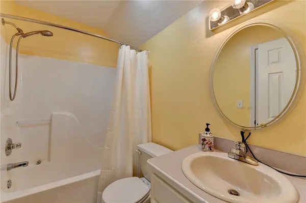 a view of a lake from a yard