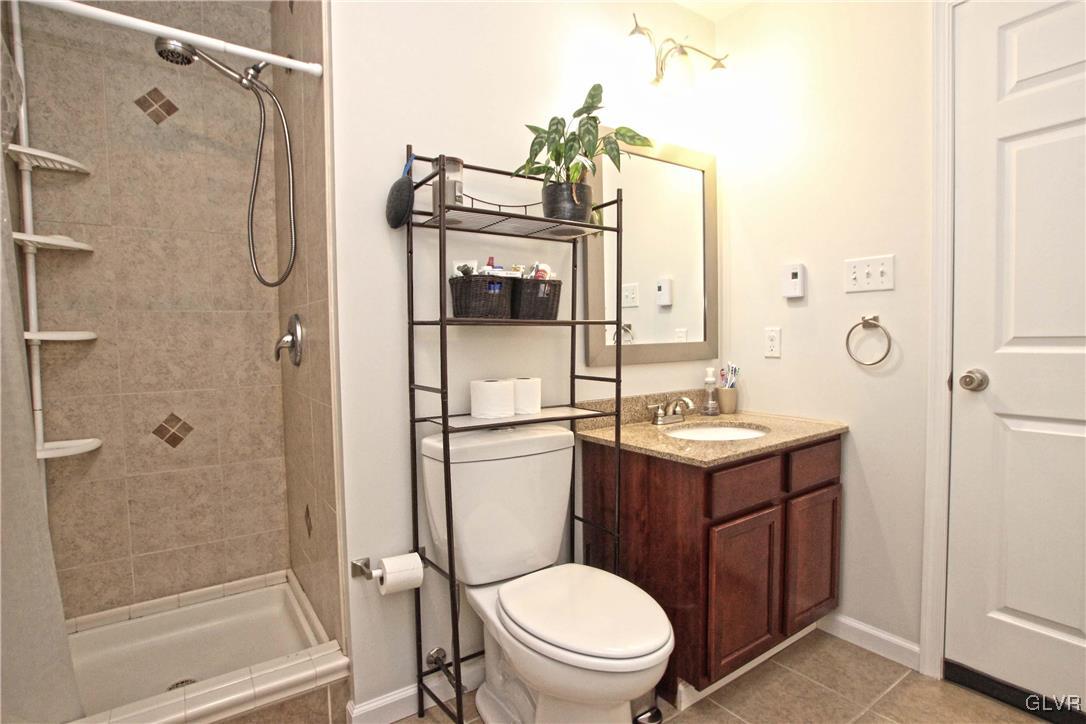 508 Weir Mountain Road Gilbert, PA 18331 - Photo 22 of 37 a bathroom with a sink a toilet and shower