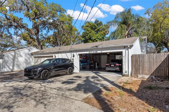 a view of car parked in garage
