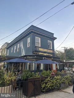 front view of a building with a street