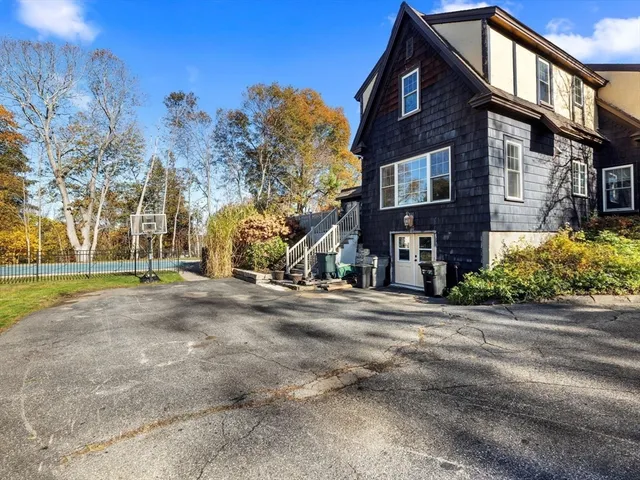 a view of road with building