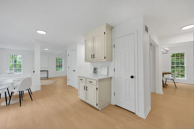 a large white furniture in a room