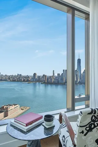 a view of a lake from a terrace