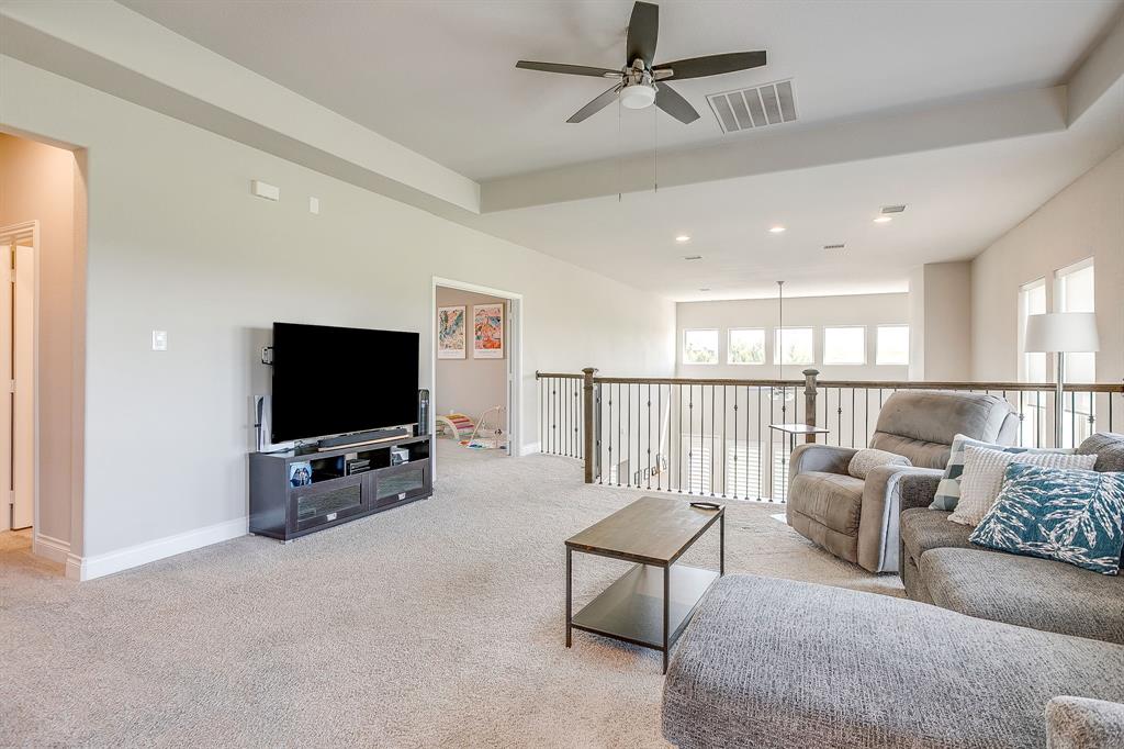 5709 Pope Creek Road Fort Worth, TX 76126 - Photo 27 of 39 Upstairs is another spacious living area overlooking the main living space downstairs — the perfect spot for family and kids to relax, chill, and play!