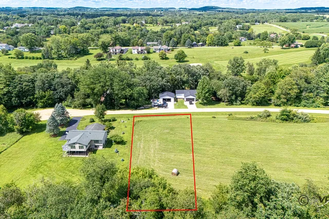 a view of a city with lush green forest