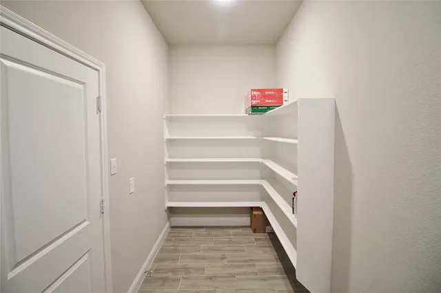 a storage room with empty racks