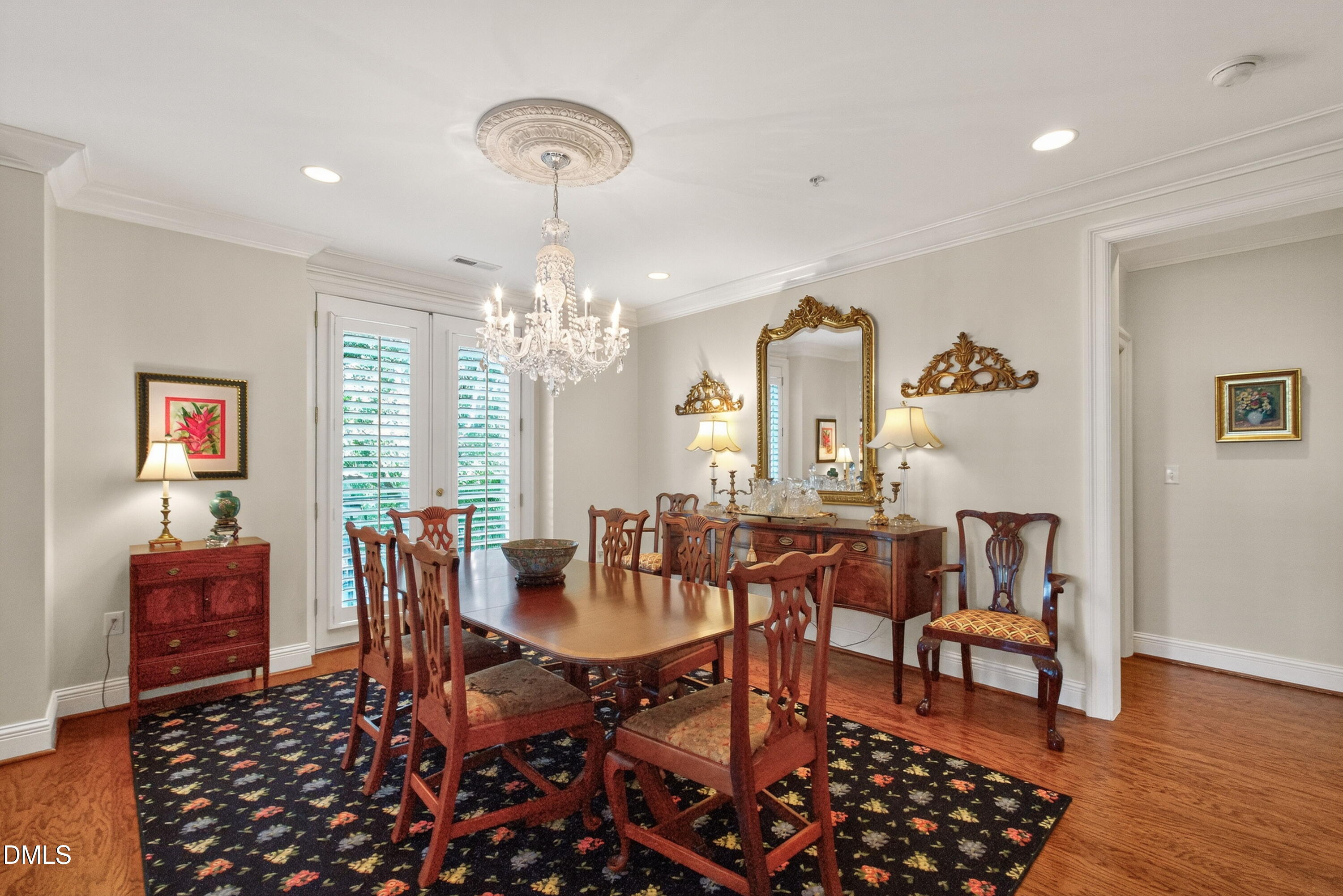2901 Market Bridge Lane, Unit 104 Raleigh, NC 27608 - Photo 14 of 45 a view of a dining room with furniture window and wooden floor