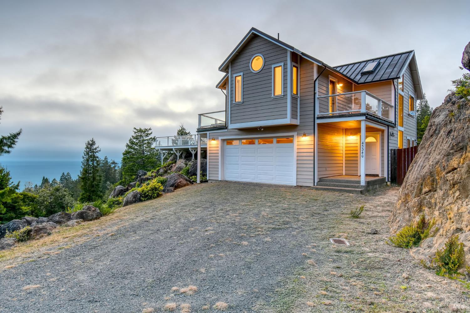 45340 Sequoia Road Gualala, CA 95445 - Photo 1 of 63 Private home with expansive views and amazing rock outcroppings.