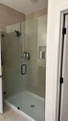 a bathroom with a shower
