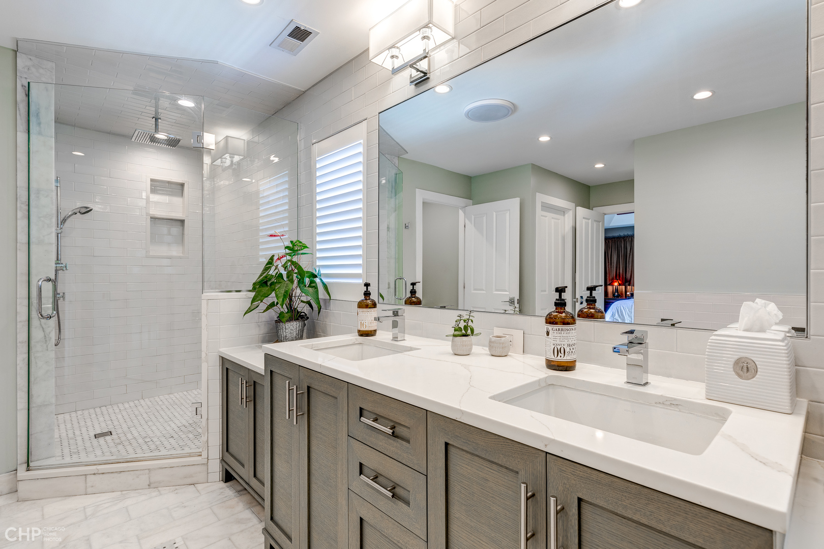 275 Lawton Road Riverside, IL 60546 - Photo 18 of 35 a bathroom with a sink shower and a mirror