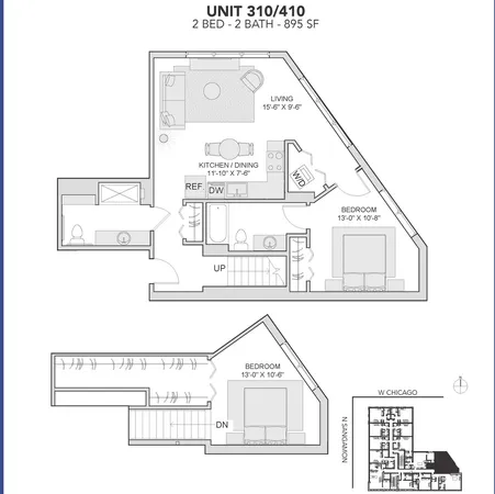 $3,925 | 729 North Sangamon Street, Unit 410, Chicago, IL 60642