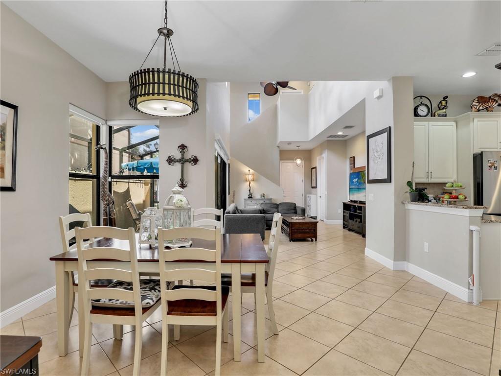 a view of kitchen and dining room