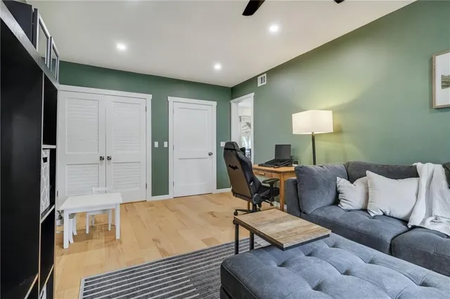 a living room with furniture