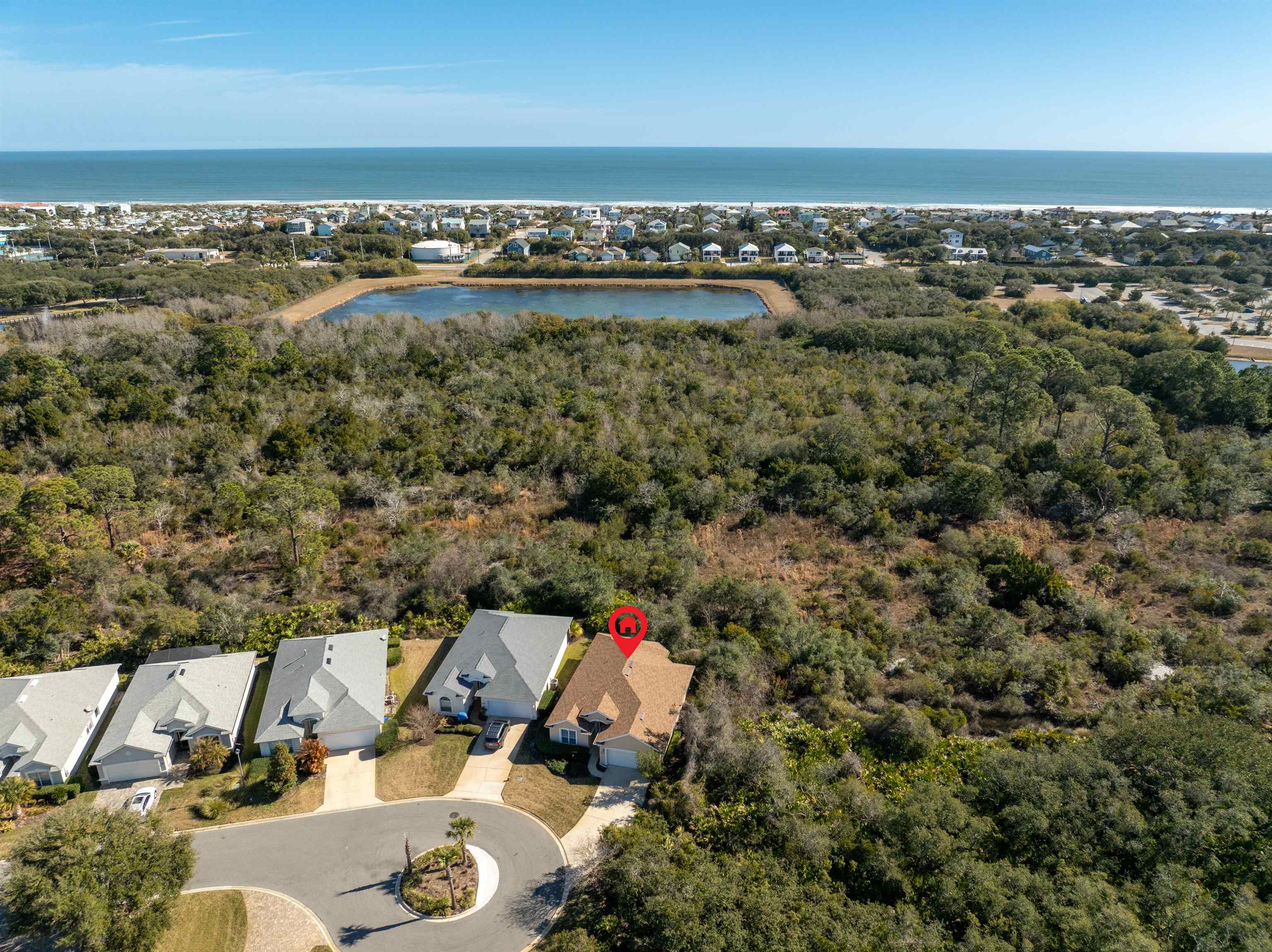 660 Casa Fuerta Lane St. Augustine, FL 32080 - Photo 34 of 52 Aerial view of property and surrounding area featuring nearby suburban area and a large body of water
