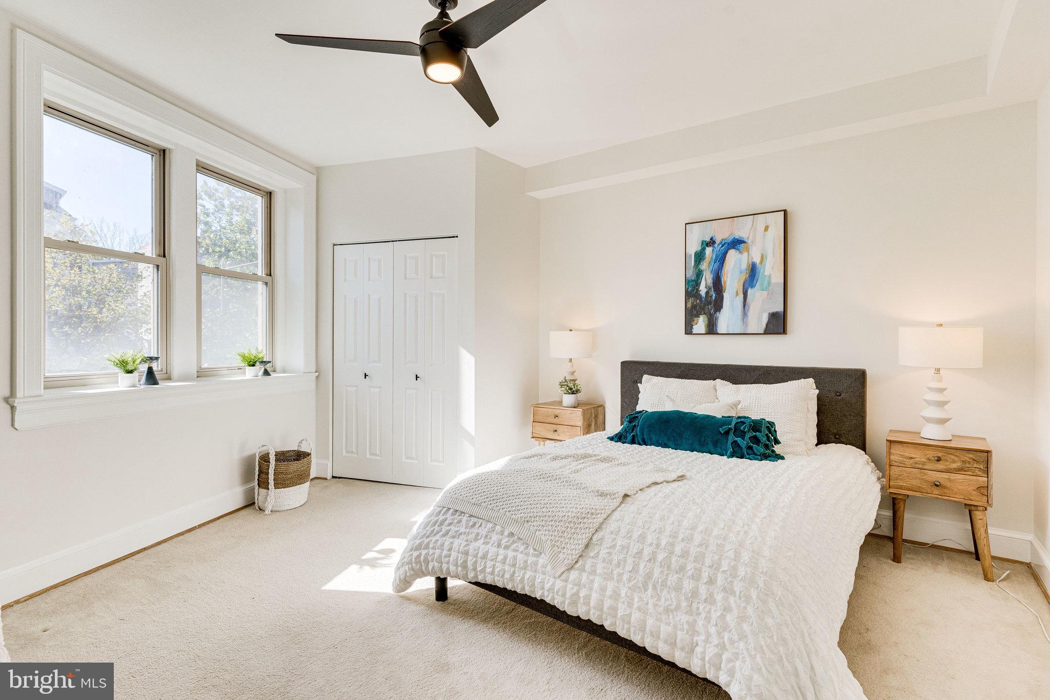 3500 13th Street Northwest, Unit 201 Washington, DC 20010 - Photo 24 of 39 Sunny spacious bedoom with ceiling fan