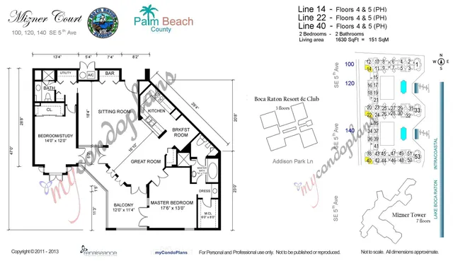 $809,000 | 100 Southeast 5th Avenue, Unit PH14, Boca Raton, FL 33432