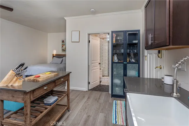 a bathroom with a shower and a toilet