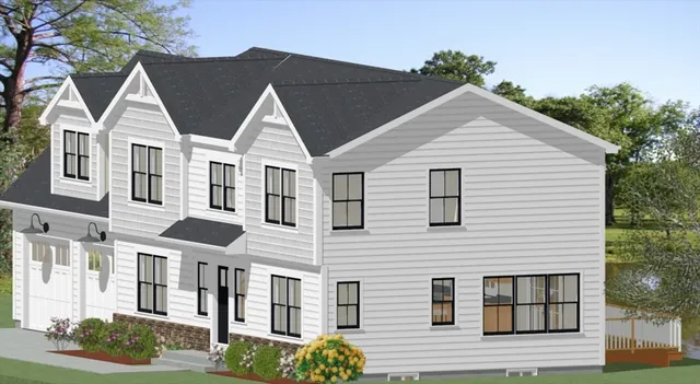 a view of a house with a yard