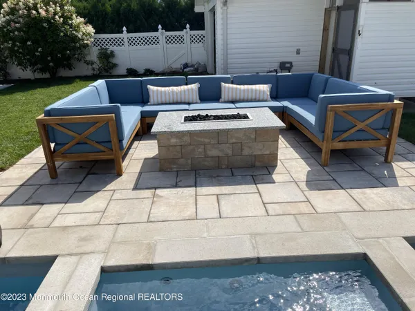 a terrace view with seating space