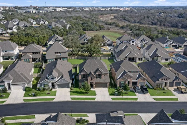 an aerial view of multiple houses