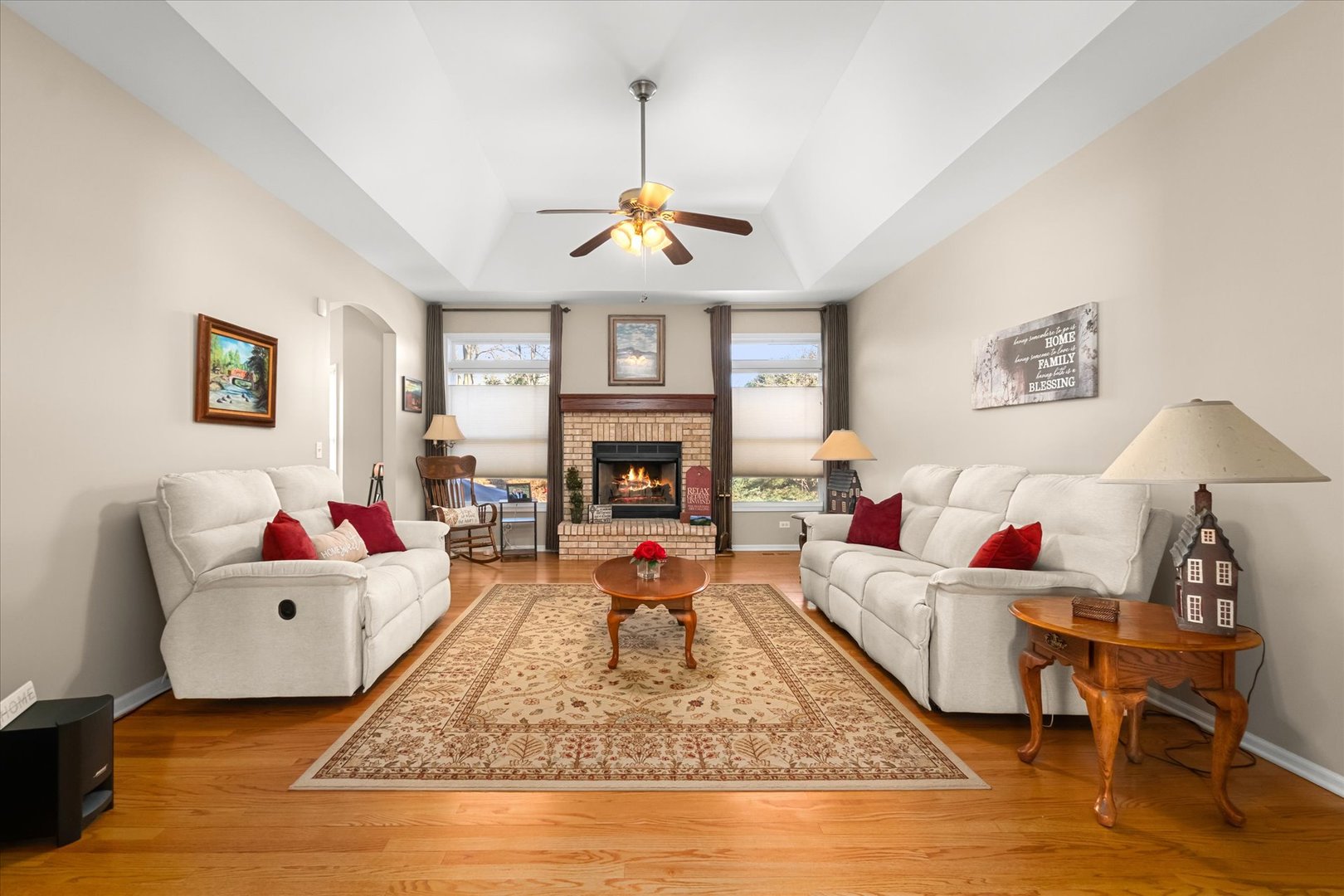 6 Winthrop New Road Sugar Grove, IL 60554 - Photo 5 of 38 a living room with furniture and a fireplace