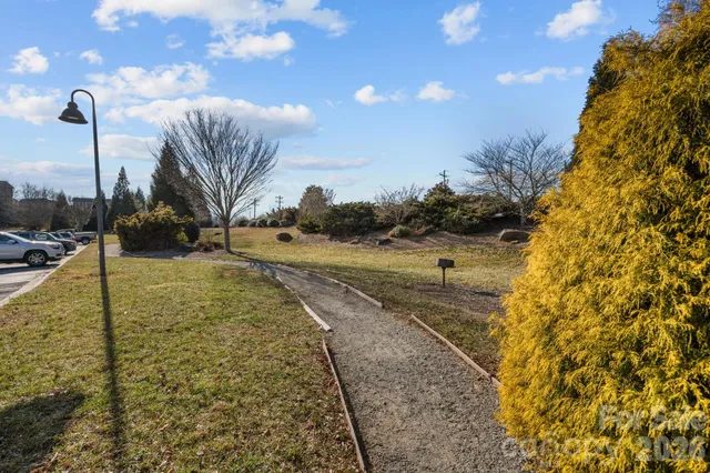 a view of a yard with an outdoor space