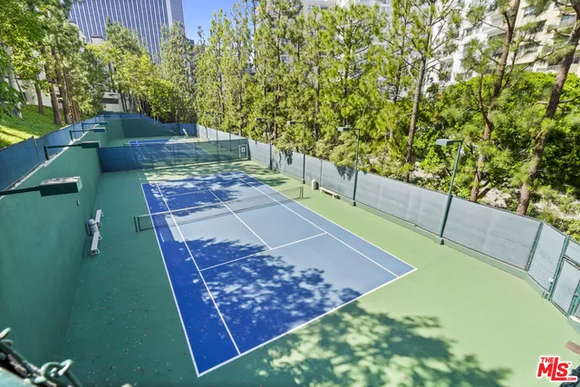 a view of a city with tall buildings