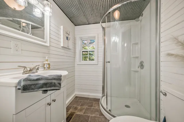 a backyard of a house with lots of green space