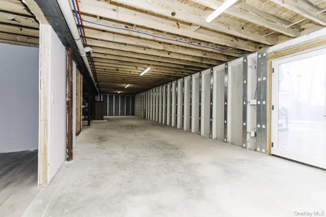 a backyard of a house with wooden floor