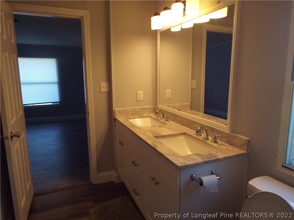 73 Georgia Way Cameron, NC 28326 - Photo 23 of 28 a bathroom with a sink vanity and a mirror