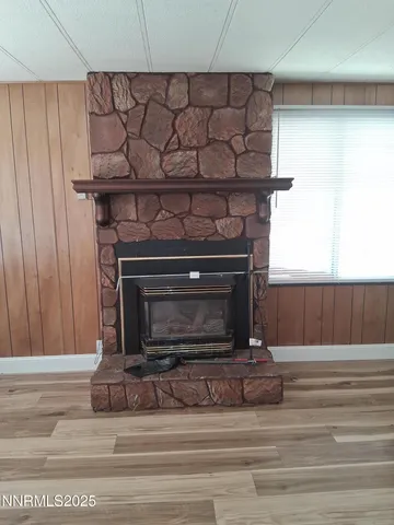 a fireplace with a clock on it