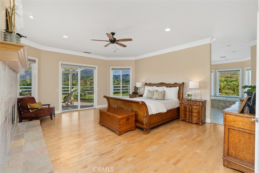 23505 Carancho Road Temecula, CA 92590 - Photo 23 of 73 a spacious bedroom with a bed a couch and a potted plant on the dresser