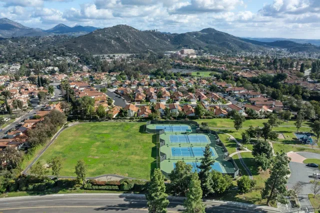 an aerial view of multiple house