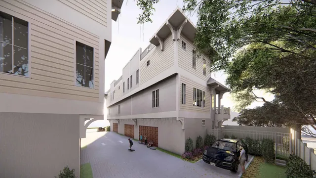 a view of a car park in front of house