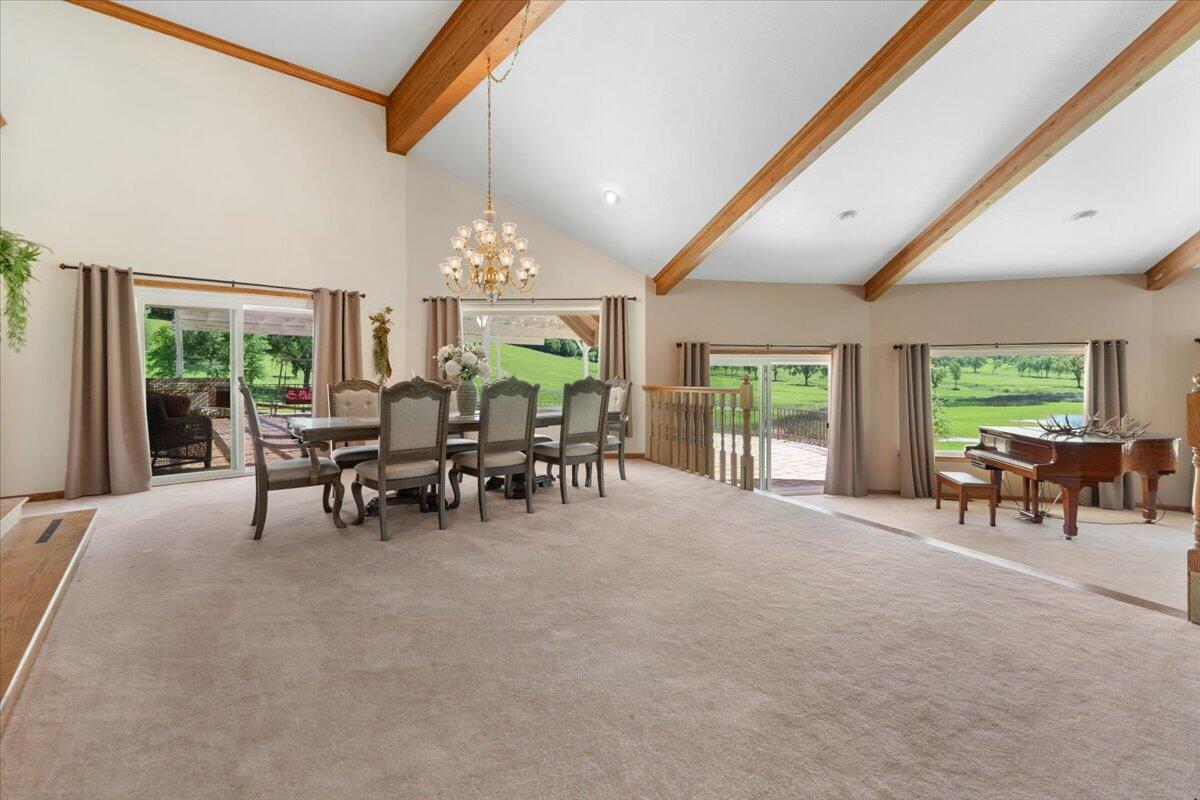 26602 Snider Ranch Road Oak Run, CA 96069 - Photo 30 of 97 a view of a dining room with furniture window and outside view