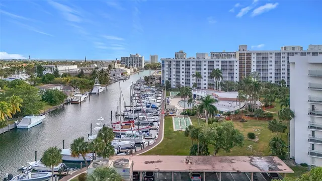 a view of a city with tall buildings