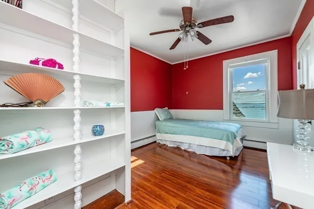 a view of a big room with a lake